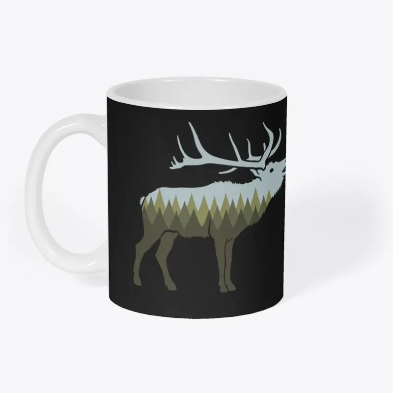 Elk Forest Silhouette Coffee Mug