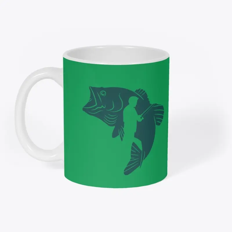 11oz Bass Fisherman Silhouette Mug