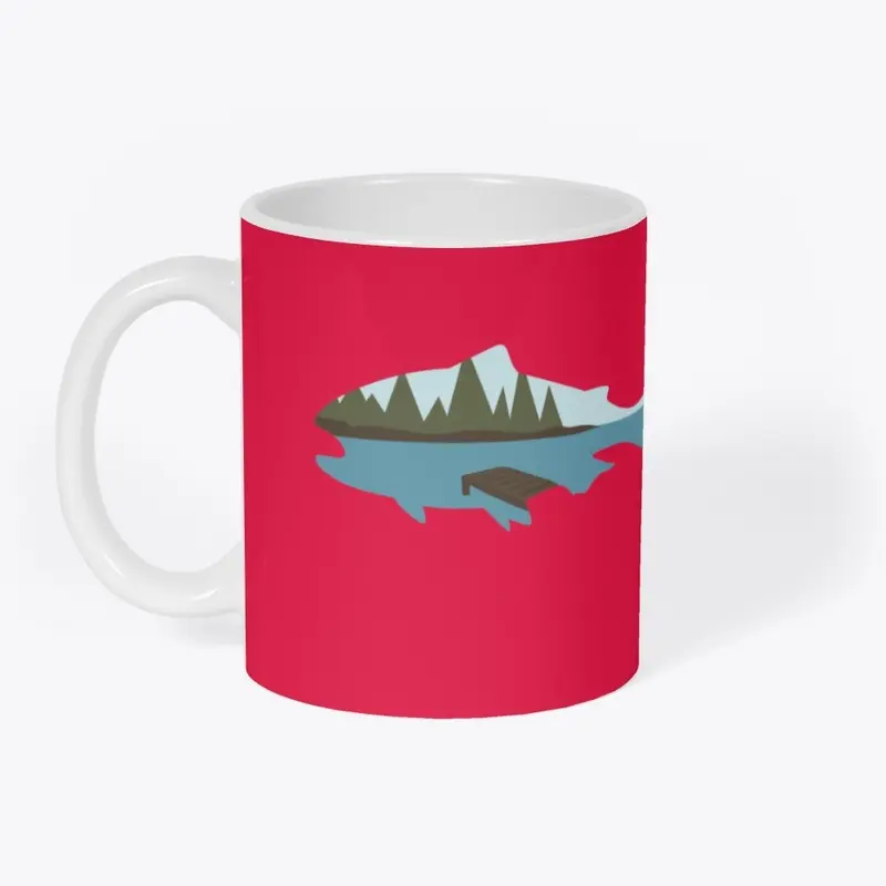 Lake Side Fish Silhouette Coffee Mug 